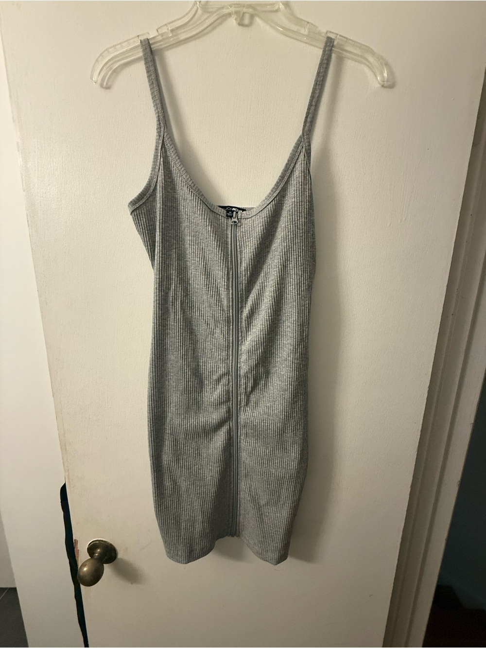 Fashion Nova Gray Ribbed Bodycon Dress. Size M